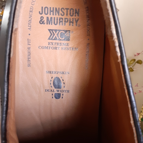 NWT, Johnston & Murphy,  XC4, SHEEPSKIN,  12XW, BLK,  Plain Toe Lace Up - Picture 6 of 11